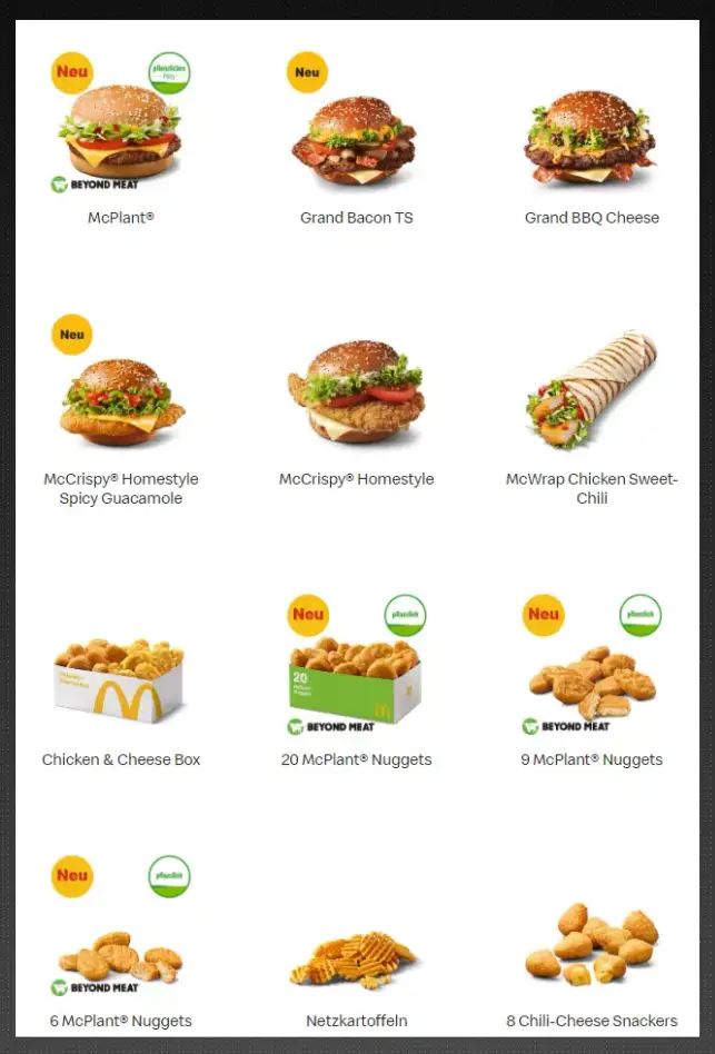 Mcdonald’s Highlights Speisekarte  Preise